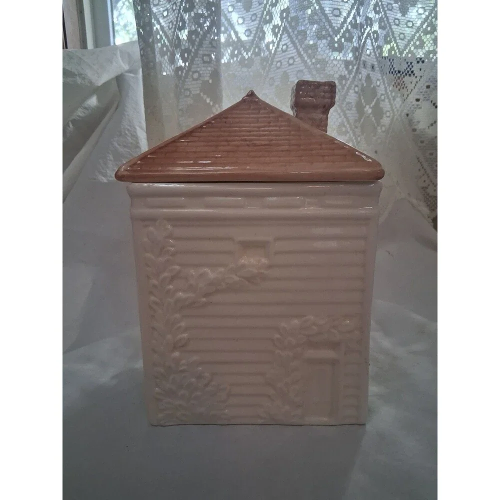 Vintage Avon Townhouse Ceramic Cookie Jar Victorian Cottage House Canister 1989